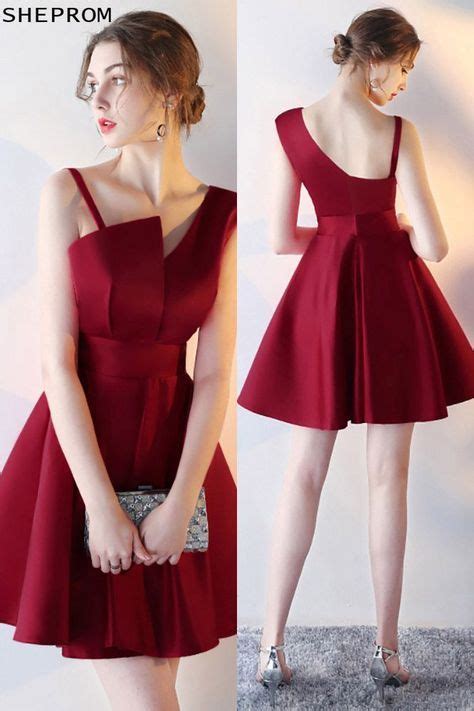 Short Aline Burgundy Red Homecoming Dress With Straps Red Homecoming