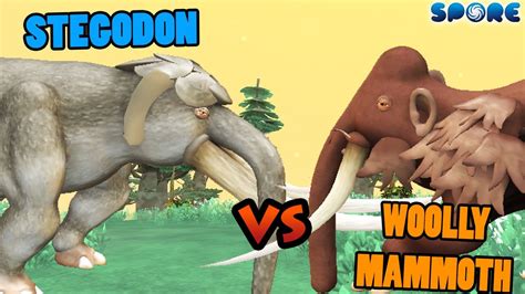 Stegodon Vs Woolly Mammoth Prehistoric Beast Battle S3e15 Spore