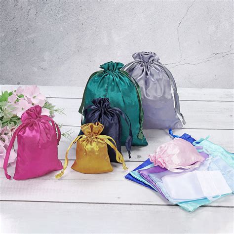 Satin Bags With Drawstring Pack X Inch Wedding Favor Bags Colors