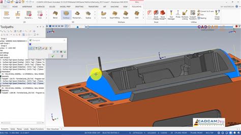 Mastercam 2019 Tutorial 39 Mill 3d Mold And Die Waterline Toolpath