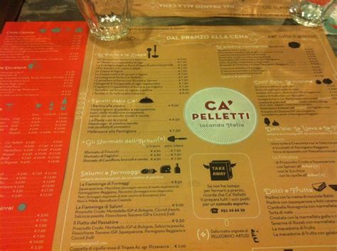 Menu Da Ca Pelletti Ristorante Bologna Via Altabella C D