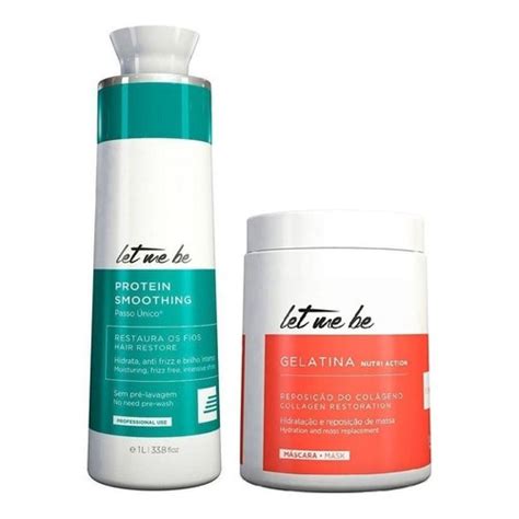 Kit Let me Be Protein Smoothing Progressiva Passo Único Sem Formol 1lt