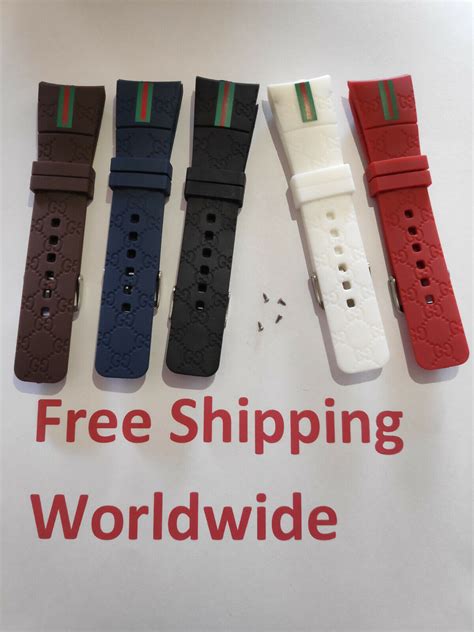 Rubber Watch Band Strap Replacement For Gucci Digital Watch 26mm With 4 Screw Ebay