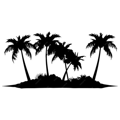 Premium Vector Coconut Tree Silhouette Vector Design