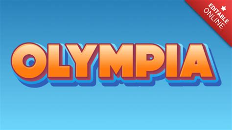 Olympia 3D Videogioco Arancione Blu Generatore Di Effetti Di Testo