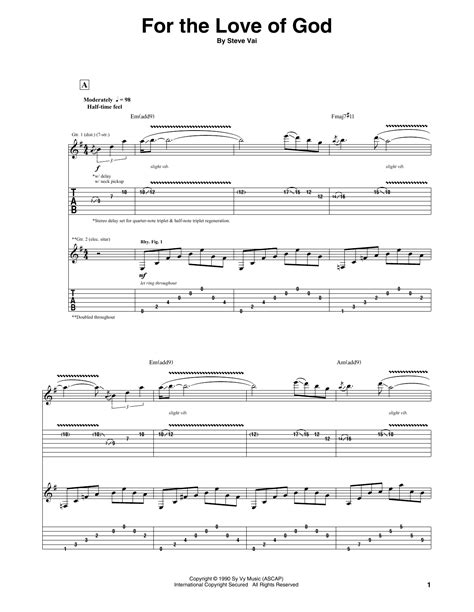 For The Love Of God by Steve Vai - Guitar Tab - Guitar Instructor