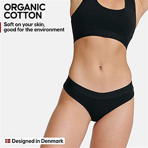 Womens Organic Cotton Stretch Bikini Panties Pack Black Blue Grey