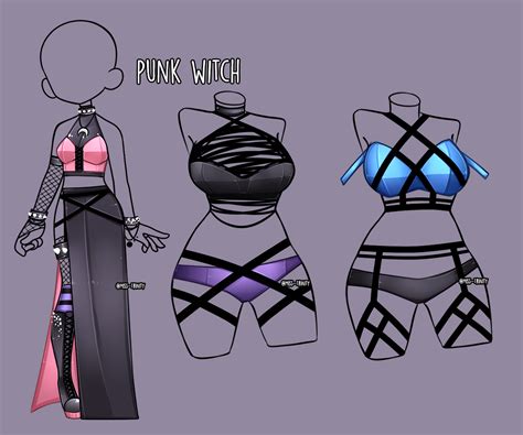 Punk Witch Outfit Adopt [close] By Miss Trinity On Deviantart Drawing