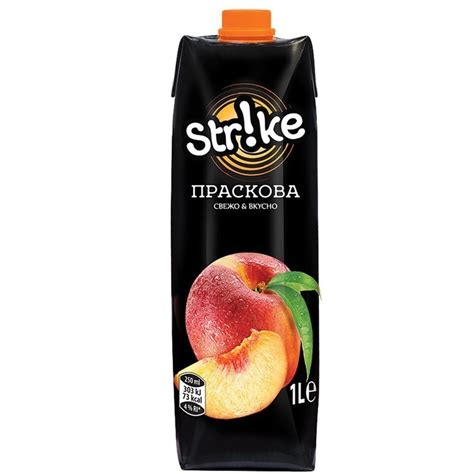 Alex Export. СОК СТРАЙК 15% ПРАСКОВА 1Л.*12БР. ФЛОРИНА