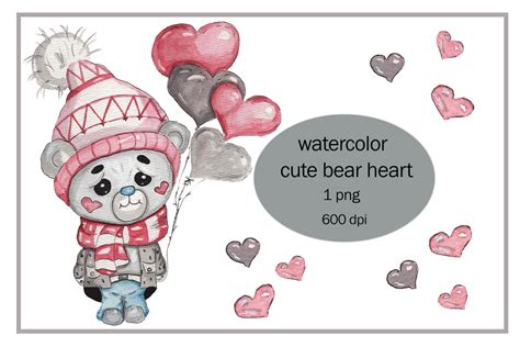 Cute Bear Heart Png Graphic by bovikmel_art · Creative Fabrica