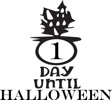 1day Until Halloween Simple Design Made In Black 13223546 Vector Art