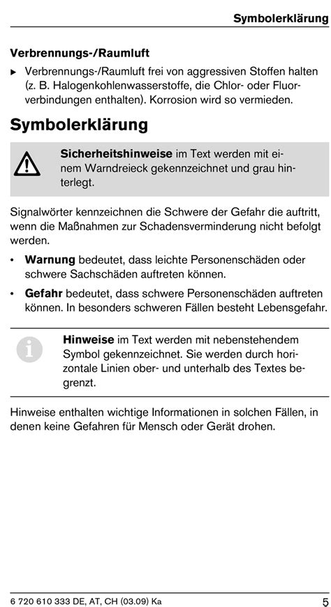 Symbolerklärung Junkers CERASMART ZB ZSB 3 16 A 21 23