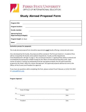 Fillable Online Tu Faculty Led Study Abroad Away Program Proposal