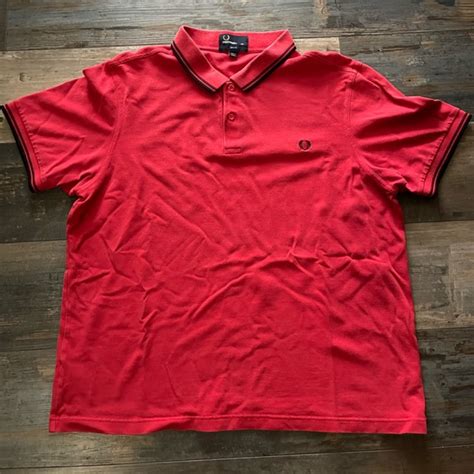 Fred Perry Shirts Fred Perry Red Black Mens Polo Shirt Slim Fit Xxl Poshmark