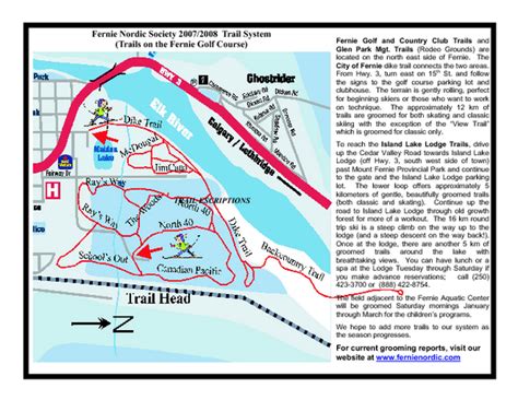 Fernie Golf Course Ski Trail Map - Fernie British Columbia Canada • mappery