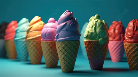 Ice Cream Cones Background 4d Stock Video Royaltyfree Footage 3d