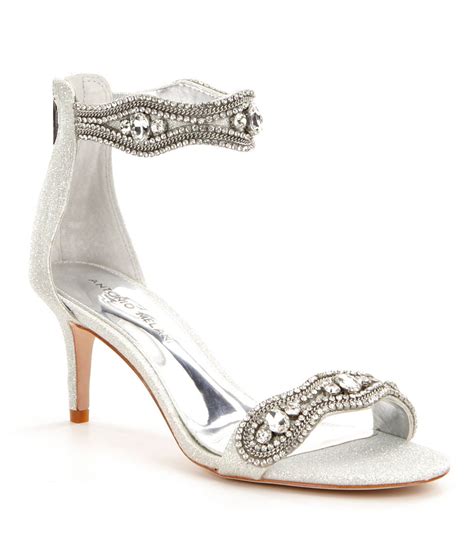 Antonio Melani Sadina Rhinestone Embellished Ankle Strap Fabric Dress Sandals Dillards