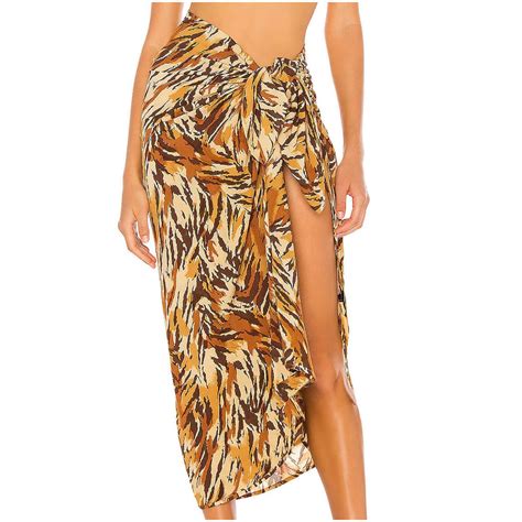 Sexy Printed Wrap Skirt Cover Up Mesh Bikini Swimwear Beach Wrap Skirt Elegant Beach Dress
