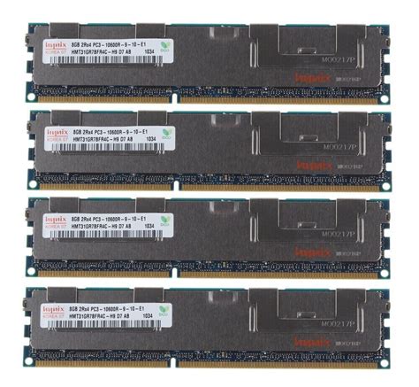 32GB 4x8GB PC3 10600R DDR3 1333MHz 2Rx4 Reg ECC Hynix HMT31GR7BFR4C