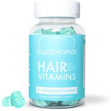 Sugar Bear Hair Biotin Folic Acid Vegetarian Gummies, 60 Ct - Walmart.com - Walmart.com