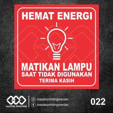 Jual 022 Stiker Hemat Energi Matikan Lampu Saat Tidak Digunakan Tahan Air Termurah Dan