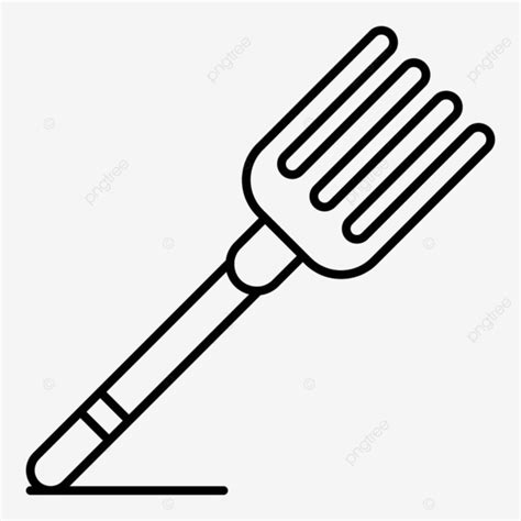 Fork Outline Clipart Hd PNG, Hand Fork Icon Outline Vector, Style, Thin, Human PNG Image For ...