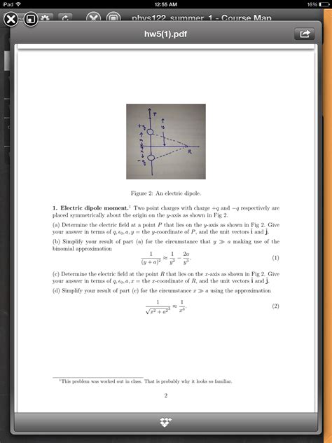 Electric dipole moment.1 Two point charges with | Chegg.com