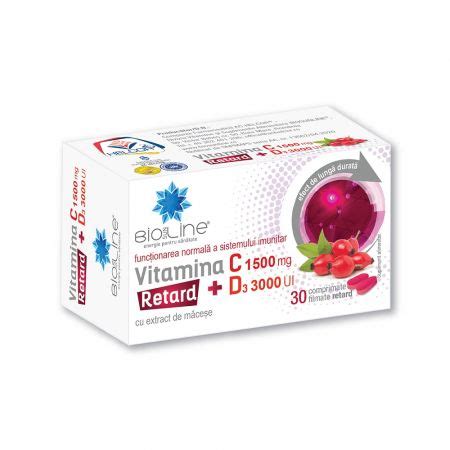 Vitamina C 1500 Mg Cu D3 3000 UI Retard 30 Comprimate Film Farmacia