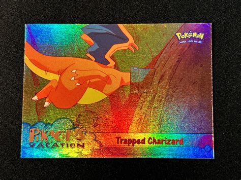 Pokemon Card 1999 Topps Movie Edition Trapped Charizard 51 RAINBOW