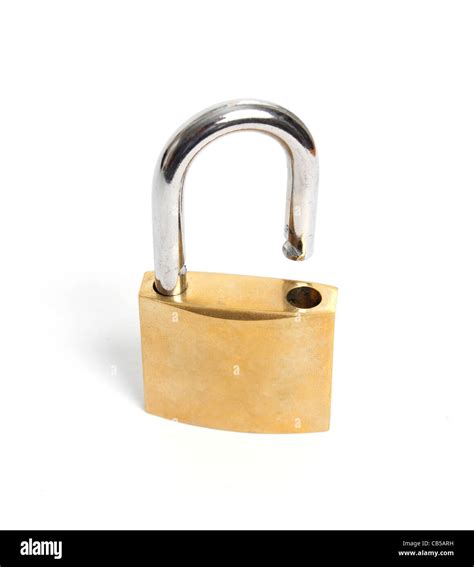 An unlocked lock on white Stock Photo - Alamy