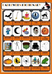 Halloween pictionary ESL worksheet by Marília Gomes