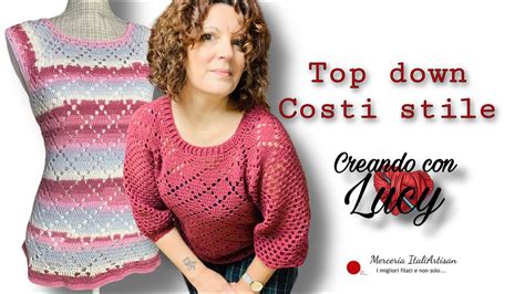 Uncinetto Maglia Costi Top Down A Punto Losanga Punto Rombo Facile