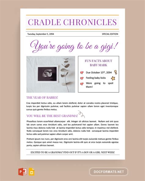 Free Editable Pregnancy Announcement Templates Docformats Net