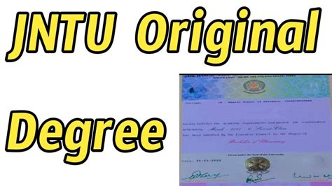 Jntu Original Degree How To Apply Jntu Original Degree How To