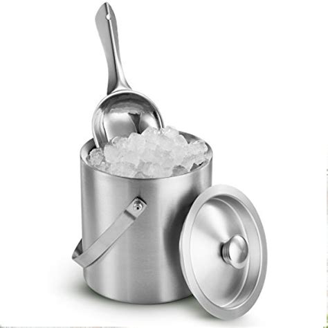 Finedine Brushed Stainless Steel Double Walled Ice Bucket With Lid