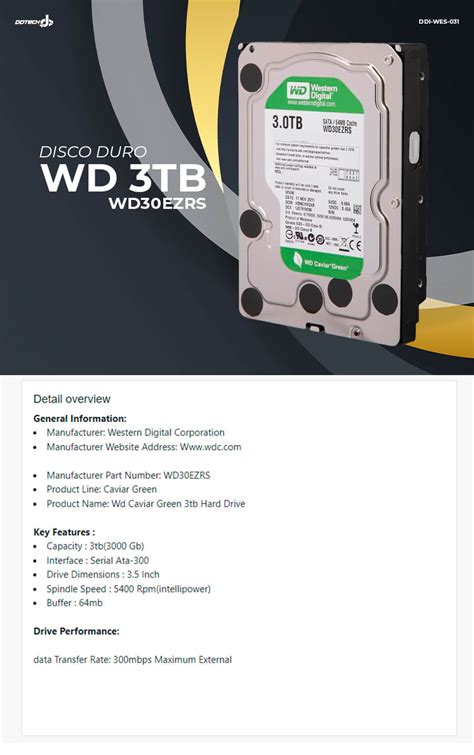 Disco Duro Interno Western Digital Wd Ezrs Caviar Green Tb Mb