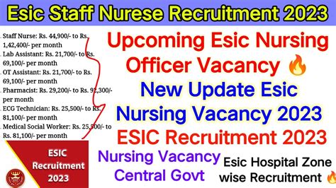 Esic Nursing Officer Recruitment Form