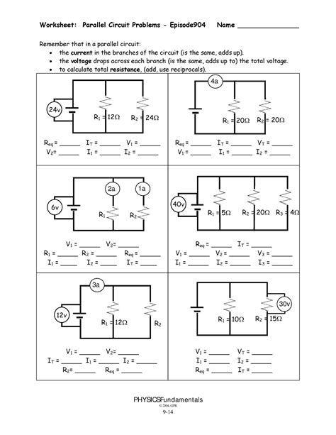 Copy Of L Worksheet Parallel Circuit P Worksheet Parallel