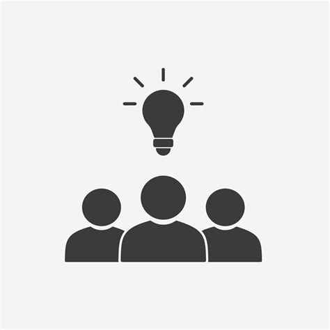 Teamwork Business People Solution Icon Vector Idea Bulb Management