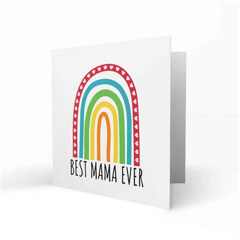 Best Mama Ever Rainbow Lesbian Mother S Day Card Lesbian Etsy