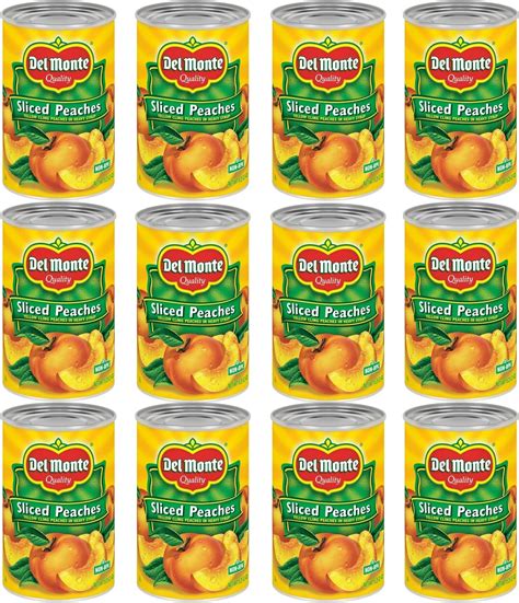 Amazon.com : Del Monte Yellow Cling Sliced Canned Peaches in Heavy Syrup, 15.25 oz Can (Pack of ...