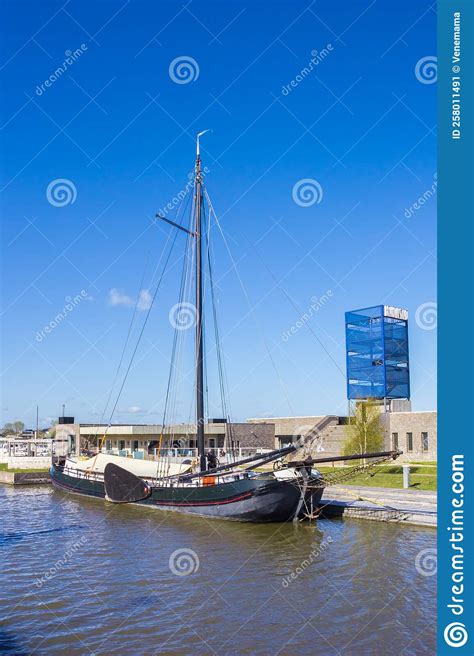 Old Wooden Sailing Ship In The Harbor Of Blauwestad Editorial Photo