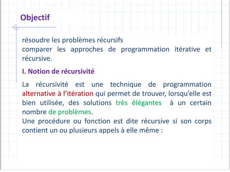 Solution Cours Algorithme Chapitre La R Curcivit Studypool