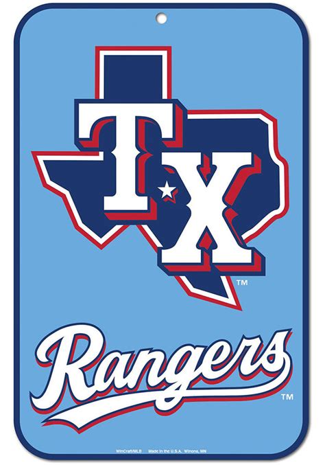 Texas Rangers Powder Blue Jersey 11x17 Parking Sign