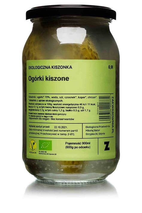 OGÓRKI KISZONE BIO 900 g 600 g ZAKWASOWNIA PyszneEko pl