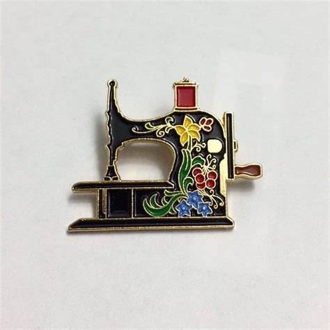 X Clotilde Sewing Machine Collectible Enamel Pin Brooch 2 Etsy Enamel Pins Unique Items