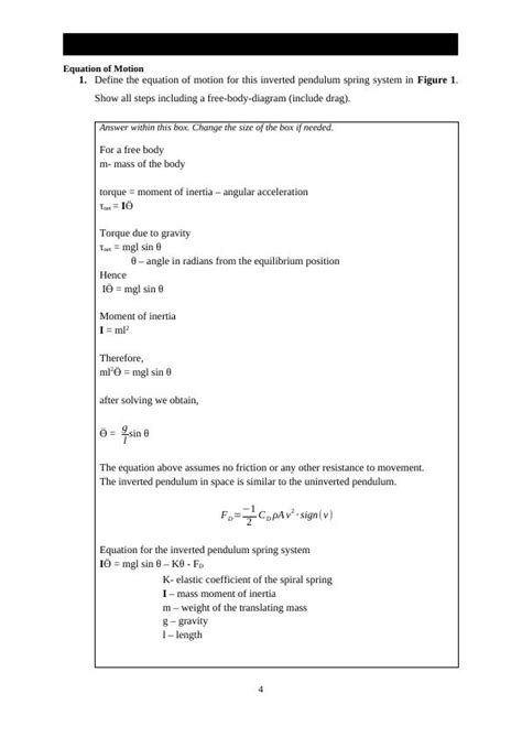 Egb211 Computer Lab Assignment Analytical And Numerical Solutions