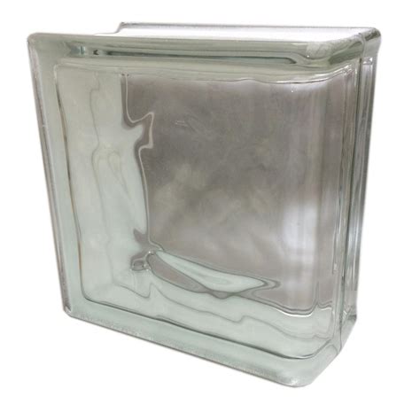 Seves Nubio 7 75 In X 7 75 In X 3 875 In Wave Pattern End Glass Block Lrweb8x8 The Home Depot