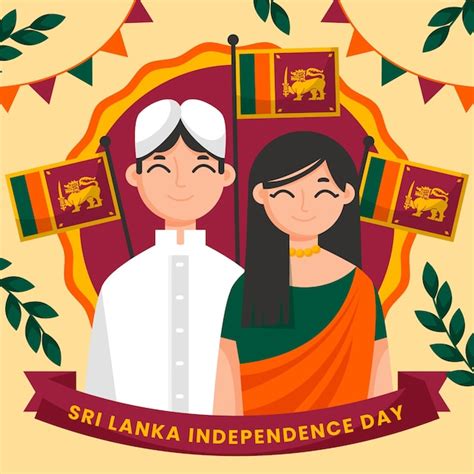 Premium Vector Flat Sri Lanka Independence Day Illustration