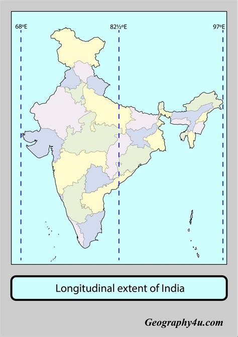 India Map With Latitude And Longitude Outline